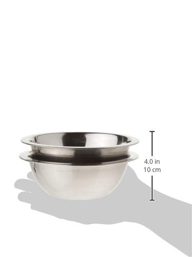 Tiger Chef Mixing Bowls Standard Weight Stainless Steel, Mirror Finish, 3/4 Quart, 2 Pack