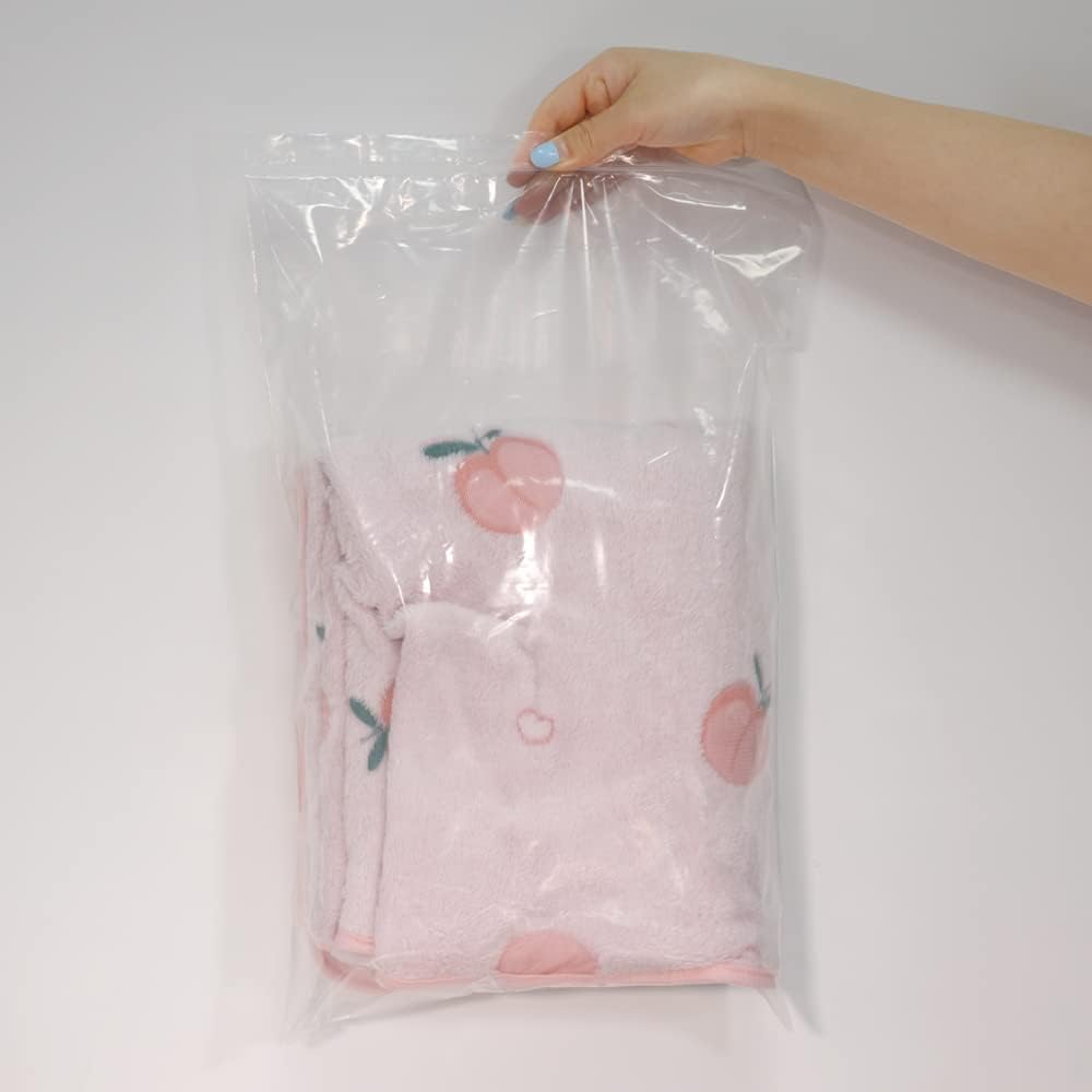iMailer 500 Count 14" x 20" Large Clear Plastic Reclosable Poly Zip Bags - 2 Mil, 2 Gallon for Clothing, T-Shirts, Pants