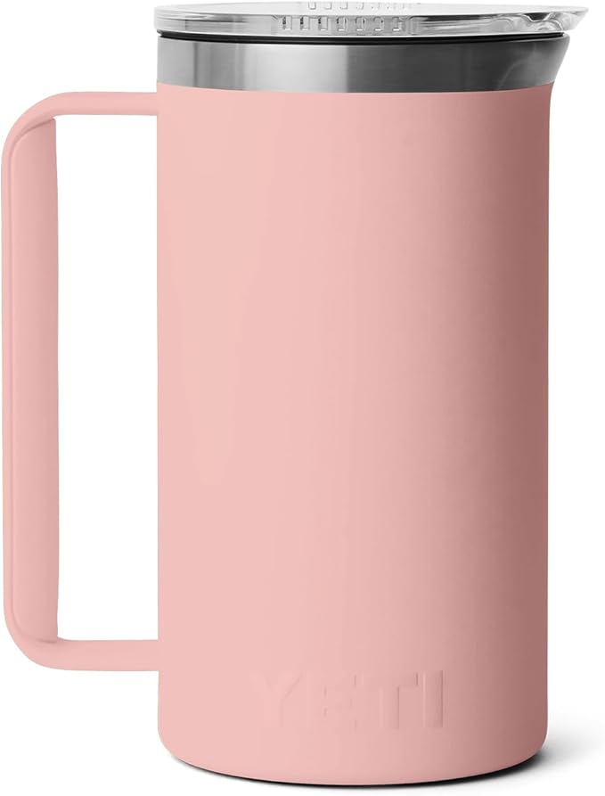 YETI Rambler 34 oz Pitcher, Vacuum Insulated, Stainless Steel with MagSlider Lid, Sandstone Pink