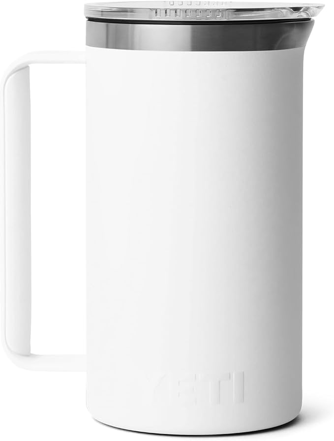 YETI Rambler 34 oz Pitcher, Vacuum Insulated, Stainless Steel with MagSlider Lid, White