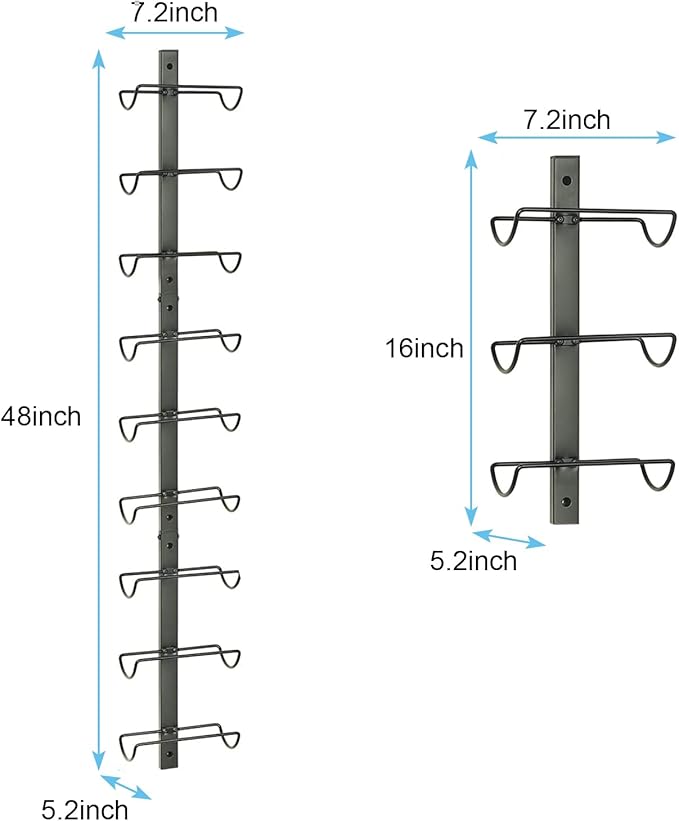 Sonyabecca 9 Bottle Wall Wine Rack - DIY Detachable Wine Storage Organizer, Wall Mount Used As One or Three, Bottle Display Holder for Kitchen, Pantry, Dining Room, Bar, Cellar