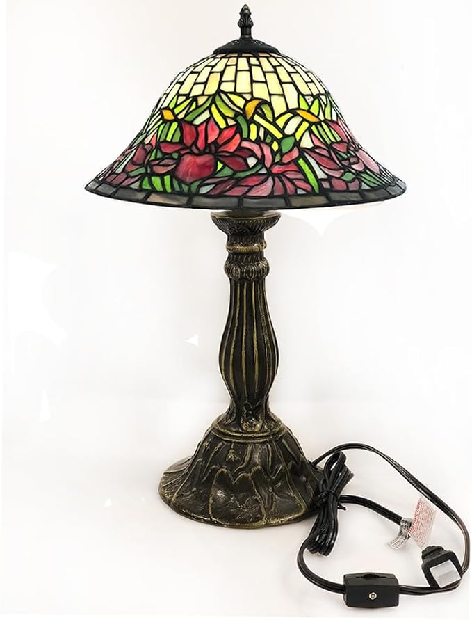 HUIMEIJU Table lamp Base with 10-14 inch lampshade, Tiffany Table lamp Base(Circular)