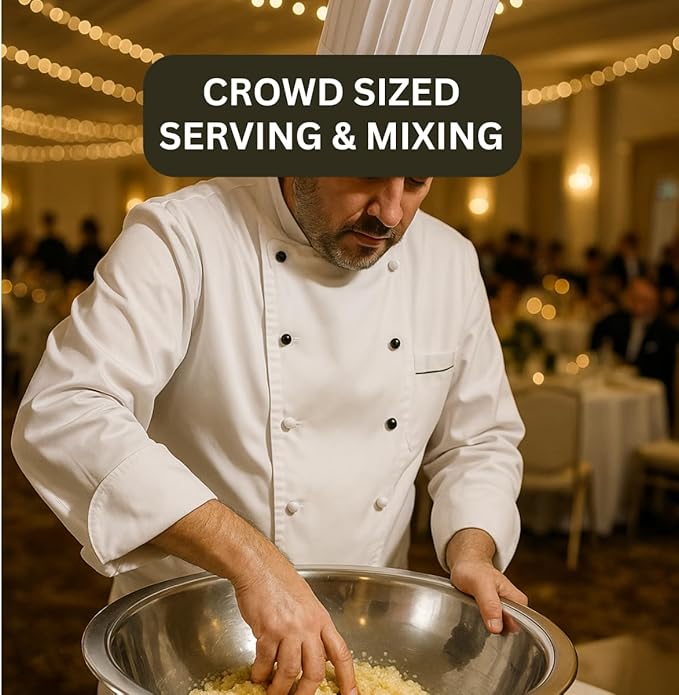 Stainless Steel Serving Bowl | 22" Diameter, 6" Deep | Ideal for Large Gatherings | Multi-Functional & Elegant