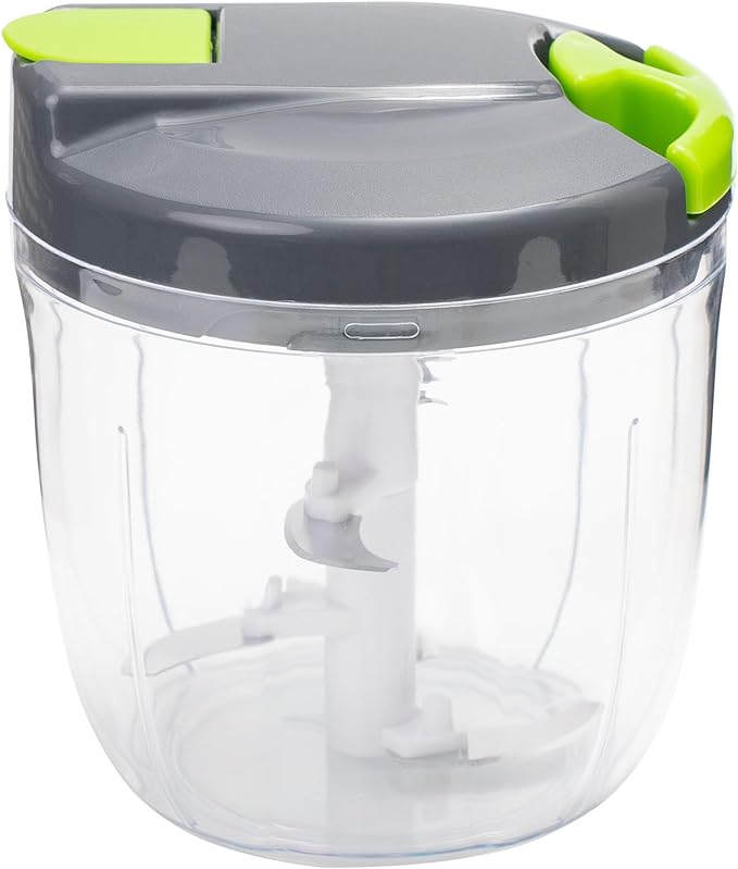 Manual Food Processors & Chopper with Cover and Handle, Manual Onion Chopper Slicer Cutter, Vegetable Chopper, Suitable for Garlic Carrots Onions Peppers Fruits Mincing.(900ML)
