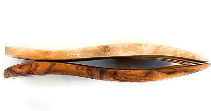 8" Olive Wood Salad Server Hands- Hand Made Utensil Set- For Serving Salads, Pasta, Fruit, Vegetables (8" Salad Hands)