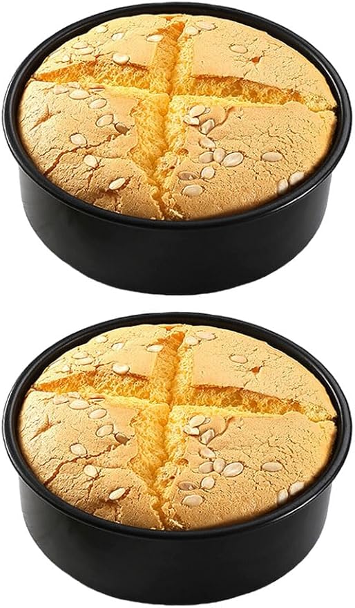 8 Inch Round Cake Pans Set of 2 Non-Stick Deep Stainless Steel Removable Bottom – Perfect for Multi-Tier Cakes, Birthday & Wedding Baking, Home & Professional Use