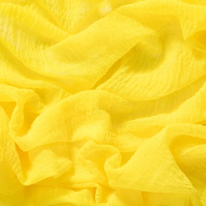 Socomi 6pcs Yellow Cheesecloth Table Runner Fall Thanksgiving Gauze 120 Inch Rustic Boho Cheese Cloth Runner for Wedding Party Baby Bridal Shower Centerpiece Decoration Holiday Home Decorations