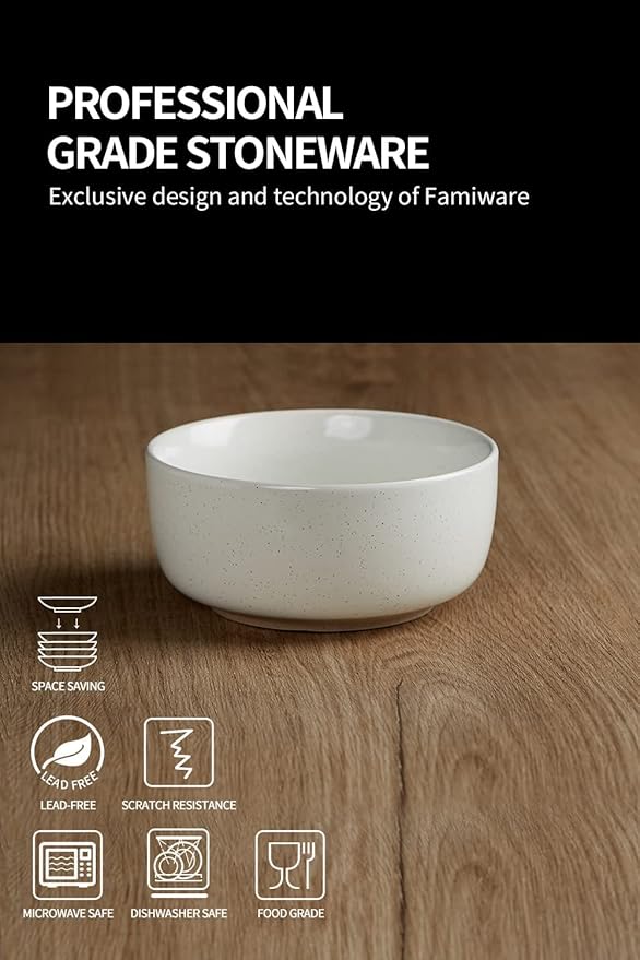 famiware Milkyway Cereal Bowl, Soup Bowls for 4, 25 Ounce Bowls Set for Kitchen, Bowl Set for Cereal Soup Rice Pasta Salad Oatmeal, Multi-color