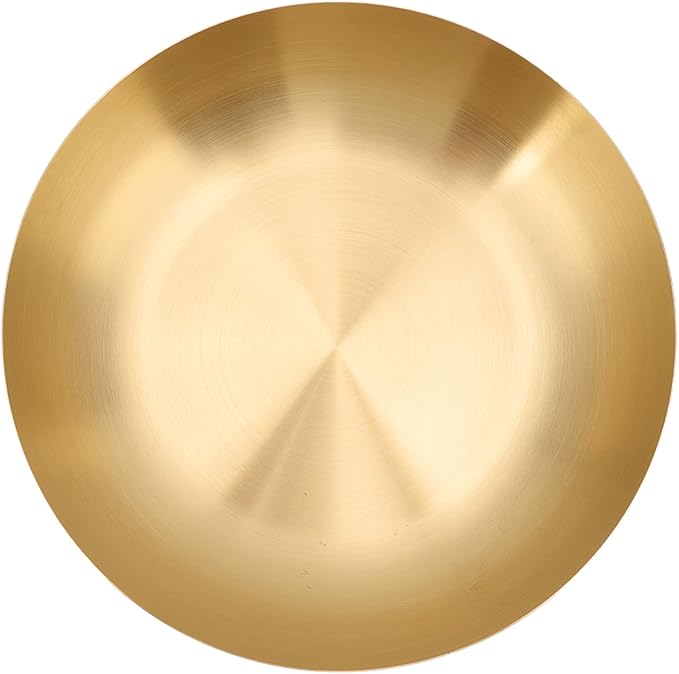 Stainless Steel Mixing Bowl, 9.4 inch Gold Salad Serving Bowls Flat Base Metal Prep Bowl Ramen Noodle Soup Bowls for Baking Serving Mixing and Cooking Prep