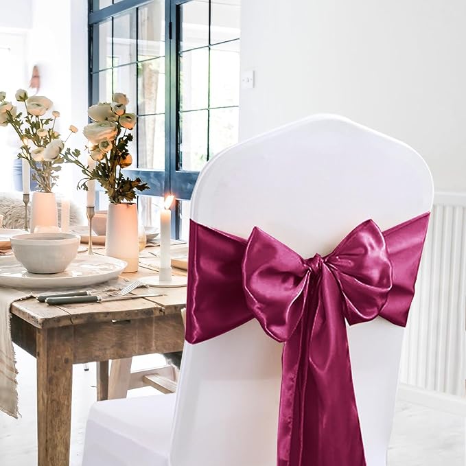 20 Pack Satin Table Runner 12 X 108 Inch Silk Table Runner for Party,Wedding, Birthday, Banquets,Decoration(Burgundy)