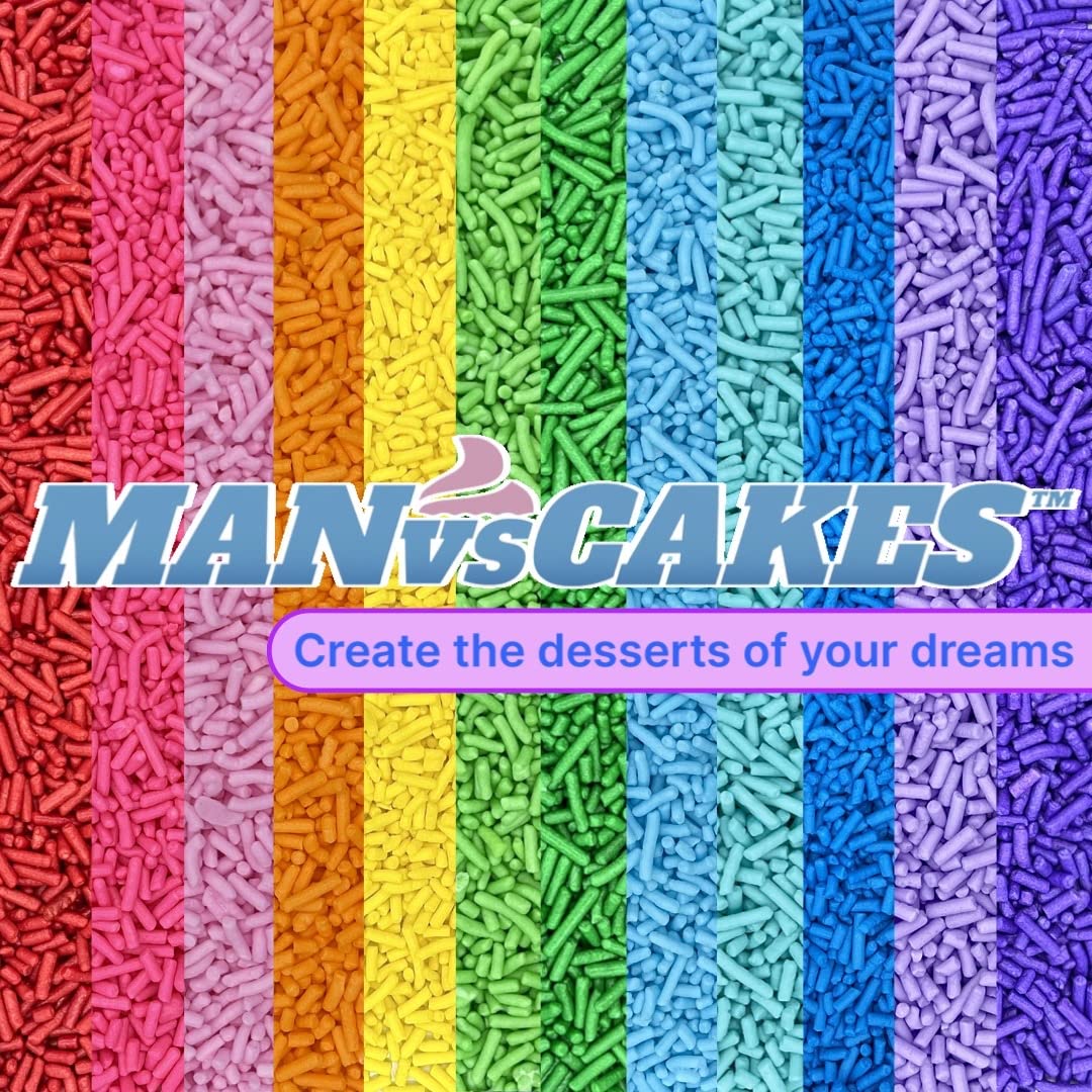 Manvscakes Sprinkles- Edible Cake and Cupcake Sprinkles with Assorted Shapes and Sizes for Parties, Metallic Sprinkle Mix for Cookies, Ice Cream, Cake and Cupcake Decorating, 4 oz (Green and Silver)