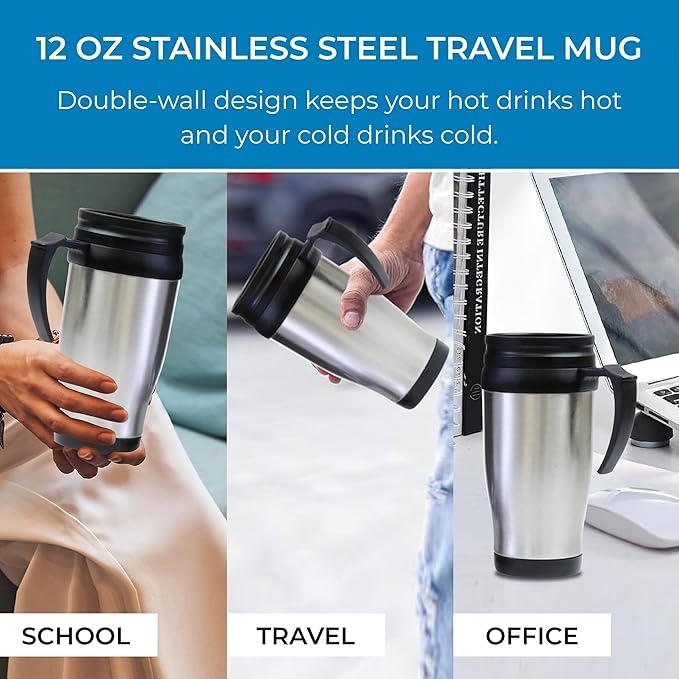 Koolatron Kenmore Single Serve Coffee Maker & Stainless Steel Travel Mug, Capsule/Pod & Ground Coffee Brewing, K Cup Compatible, Hot & Iced Coffee Machine, 6 to 14 Oz Brew Sizes, Auto Shut-Off, Red