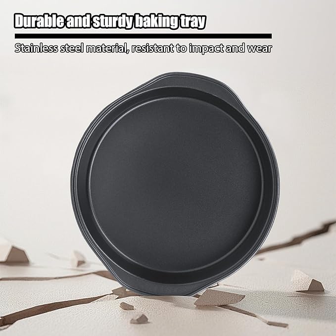 Round Cake Pans, 2 Pack 8 Inch Circle Cake Pan With Wide Handle Stainless Steel Baking Pan For Birthday Wedding Christmas, Steaming Serving