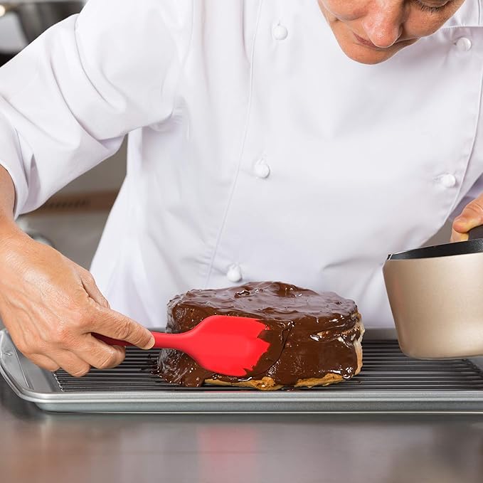 Silicone Spatula 4-piece Set, Heat-Resistant Non-stick Rubber Spatulas with Stainless Steel Core, Grey