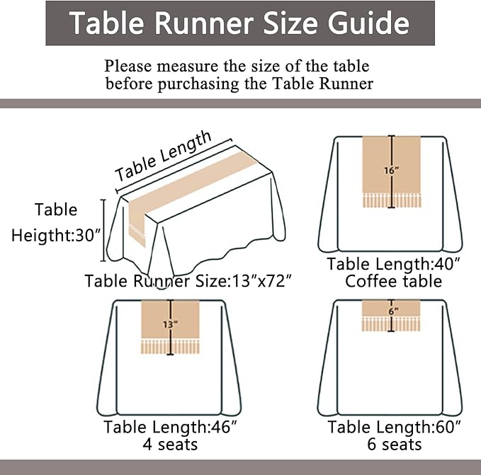 Niviy Orange Fall Table Runner 72 Inches Long, Boho Farmhouse Seasonal Thanksgiving Decor Washable Table Runners Fall Decorations for Home (Orange, 12"×72")