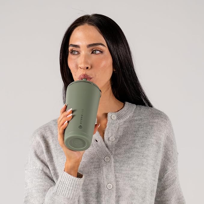 HydroJug Everyday Tumbler 20 oz – Ceramic-Lined Insulated Tumbler with Straw and Soft-Touch Lid, Cup Holder Friendly, Double-Wall Vacuum Insulation, Reusable Travel Cup – Courtyard