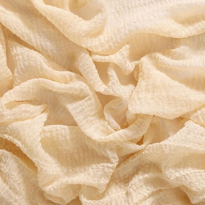 Socomi 3pcs Beige Cheesecloth Table Runner Fall Thanksgiving Gauze 120 Inch Rustic Boho Cheese Cloth Runner for Wedding Party Baby Bridal Shower Centerpiece Decoration Holiday Home Decorations