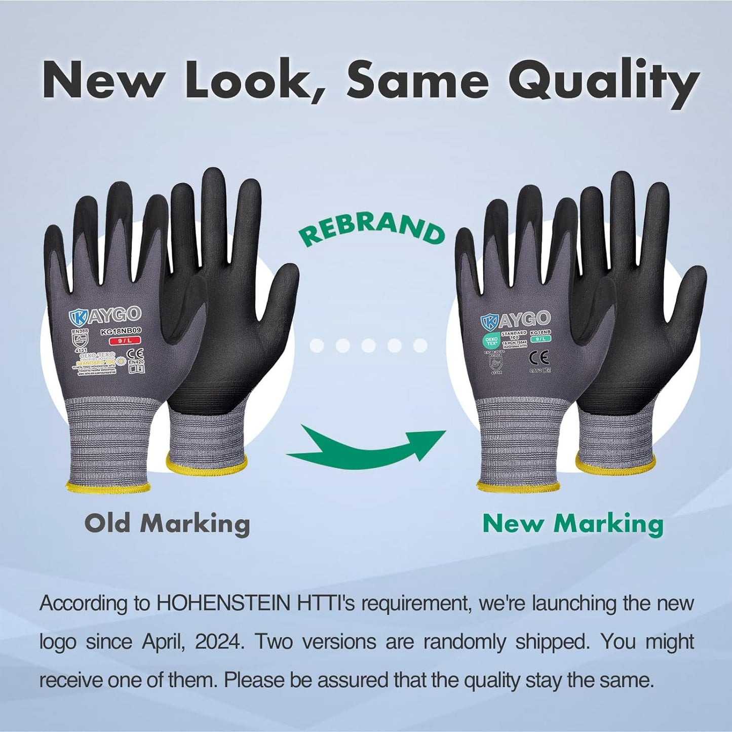 KAYGO Safety Work Gloves MicroFoam Nitrile Coated, 3 Pairs KG18NB,Seamless Knit Nylon Glove for Men and Women, Ideal for Automotive,Warehouse,Construction (Large,Gray)