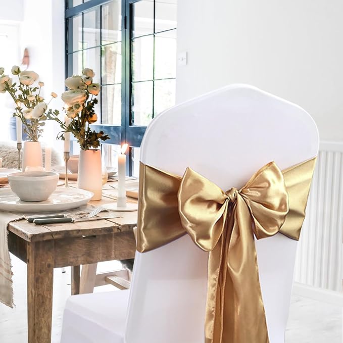 20 Pack Satin Table Runner 12 X 108 Inch Silk Table Runner for Party,Wedding, Birthday, Banquets,Decoration(Old Gold)