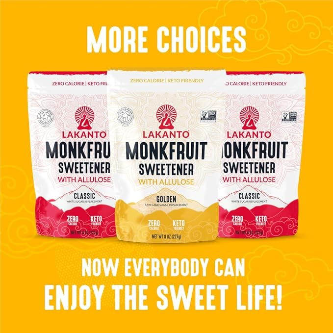 Lakanto Bulk Golden Monk Fruit Sweetener with Allulose - Bulk Raw Cane Sugar Substitute, Baking, Extract, Sugar Replacement (Golden - 20 kg)