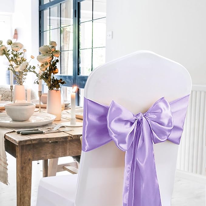 20 Pack Satin Table Runner 12 X 108 Inch Silk Table Runner for Party,Wedding, Birthday, Banquets,Decoration(Lavender)