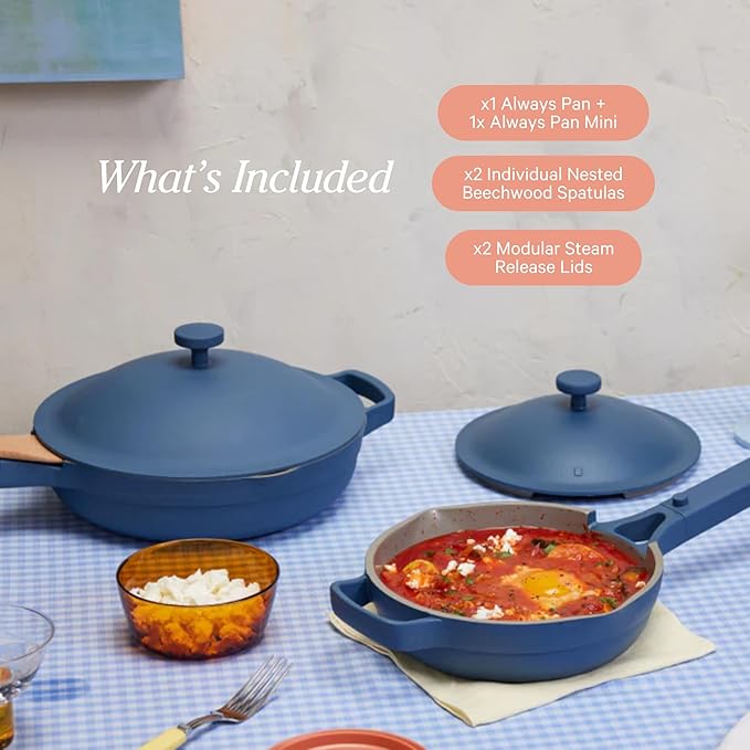 Our Place Always Pan Duo - Stndard & Mini Always Pan 2.0 Bundle | Multi-Functional Cookware Set Replaces 20 Pieces | Spice