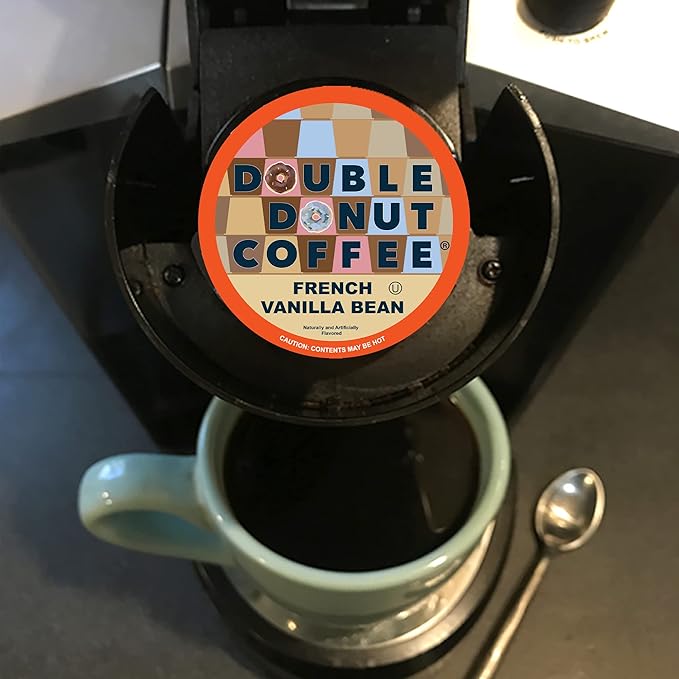 Double Donut Coffee French Vanilla Coffee Medium Roast Flavored Coffee Pods for Keurig K Cups Makers from Double Donut, 48 Count (Pack of 1)
