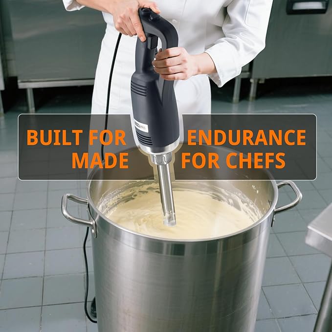 Commercial Immersion Blender, X-Heavy Huty 750W Handheld Blender, 18 Inch Detachable Shaft, 8,000-19,000 RPM Variable Speed, 42 Gallons Multifunction Pro Electric Stick Emulsifier.
