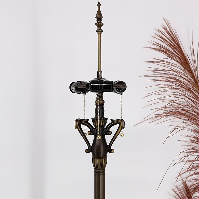 Tiffany Floor Lamp Base Only, for 16-24 Inch Stained Glass Lampshade Height 71 Inch Bronze Finished Resin Base Antique Standing Lighting Base Replacement Only Wide 11 Inch(B (W11H71 Inch))