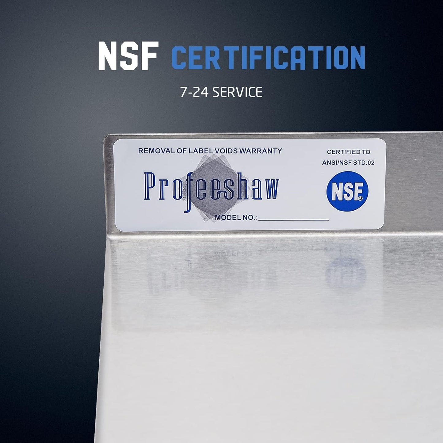 Profeeshaw NSF Stainless Steel Shelf 18” x 36”, 350 lb Commercial Shelves Wall Mounted Metal Shelving with Backsplash and 2 Brackets for Restaurant, Bar, Utility Room, Kitchen and Garage