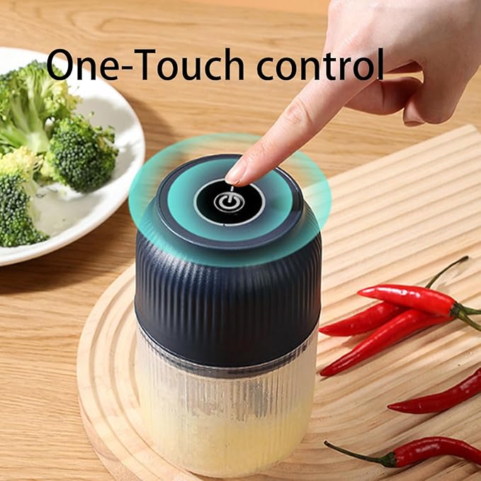 Electric Garlic Chopper Mini Portable, Mini Electric Chopper Food Choppers, Cordless One-Touch Portable Veggie Choppers, 2/3/4/6 Blades Cordless Food Processor for Fruits Vegetables (B-Blue)