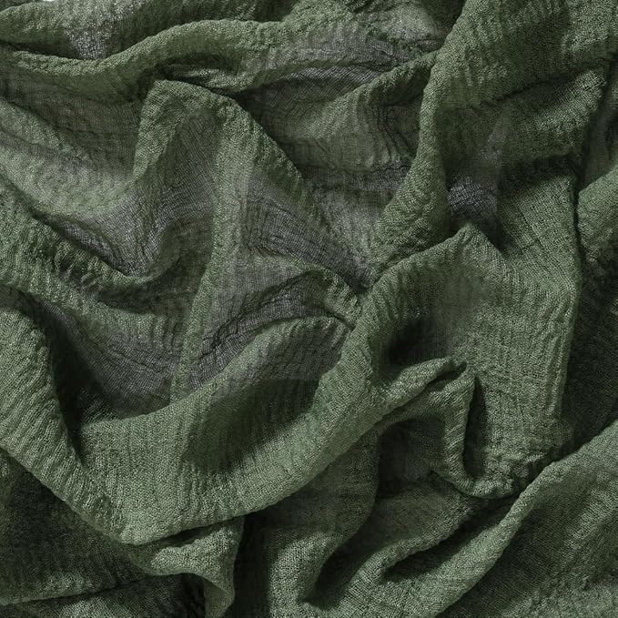 Socomi Green Cheesecloth Table Runner Olive Fall Thanksgiving Gauze 120 Inch Rustic Boho Cheese Cloth Runner for Wedding Party Baby Bridal Shower Centerpiece Decoration Holiday Home Decorations
