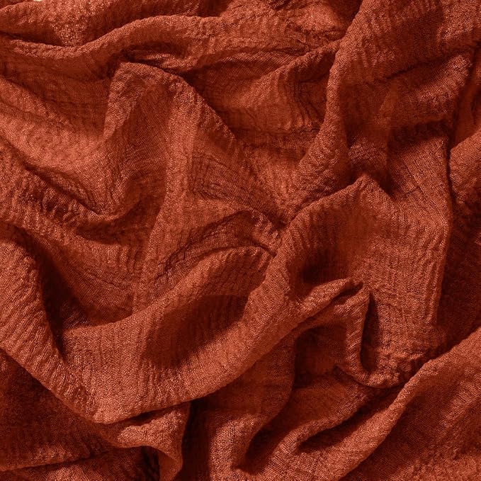 Socomi Terracotta Cheesecloth Table Runner Fall Thanksgiving Gauze 120 Inch Rustic Boho Cheese Cloth Runner for Wedding Party Baby Bridal Shower Centerpiece Decoration Holiday Home Decorations