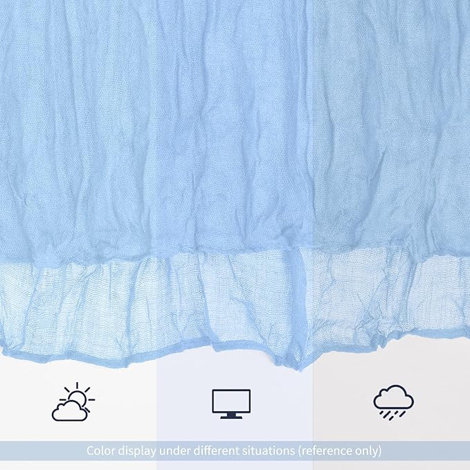 24 Pack Light Blue Table Runner 10Ft Cheesecloth Table Runner Rustic Gauze Table Runners Romantic Long Sheer Fabric Cheese Cloth Table Runners for Wedding Party Bridal Baby Shower