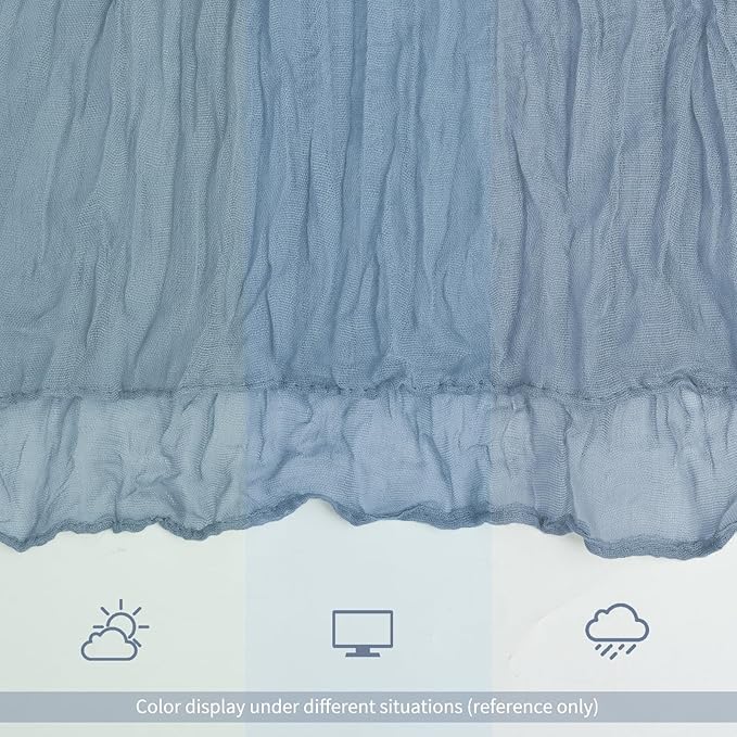 24 Pack Dusty Blue Table Runner 10Ft Cheesecloth Table Runner Rustic Gauze Table Runners Romantic Long Sheer Fabric Cheese Cloth Table Runners for Wedding Party Bridal Baby Shower