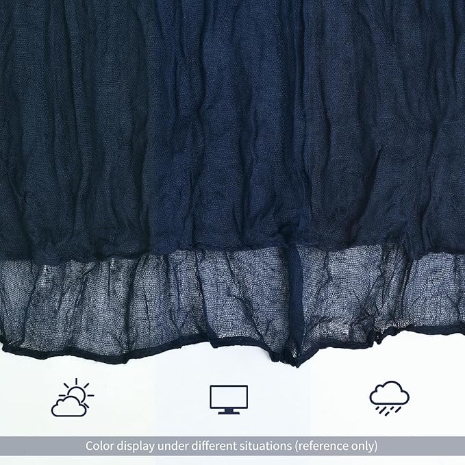 24 Pack Navy Blue Table Runners 10Ft Cheesecloth Table Runner Rustic Gauze Table Runner Romantic Long Sheer Fabric Cheese Cloth Table Runner for Wedding Party Bridal Baby Shower