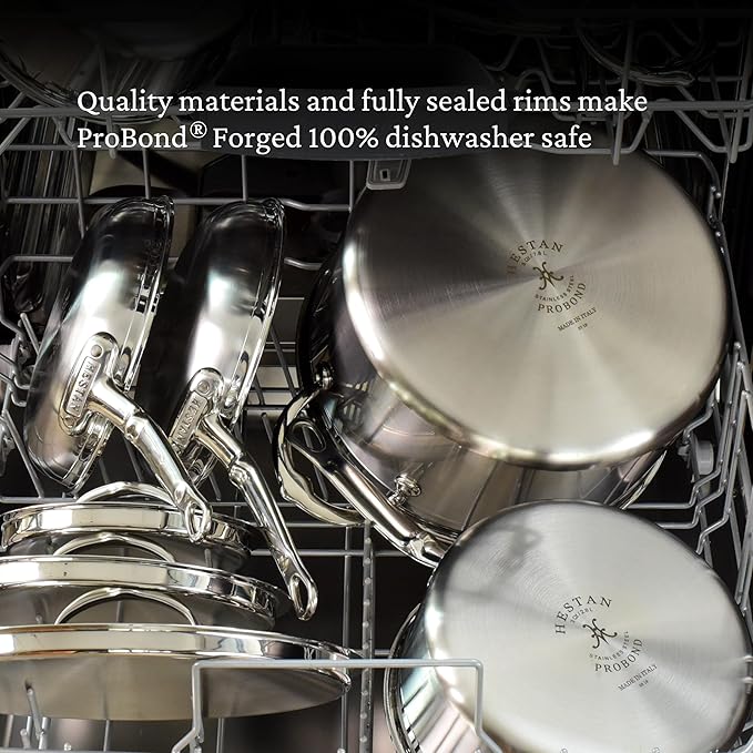 Hestan - ProBond Collection - Professional Clad Stainless Steel 10-Piece Ultimate Cookware Set, Induction Cooktop Compatible