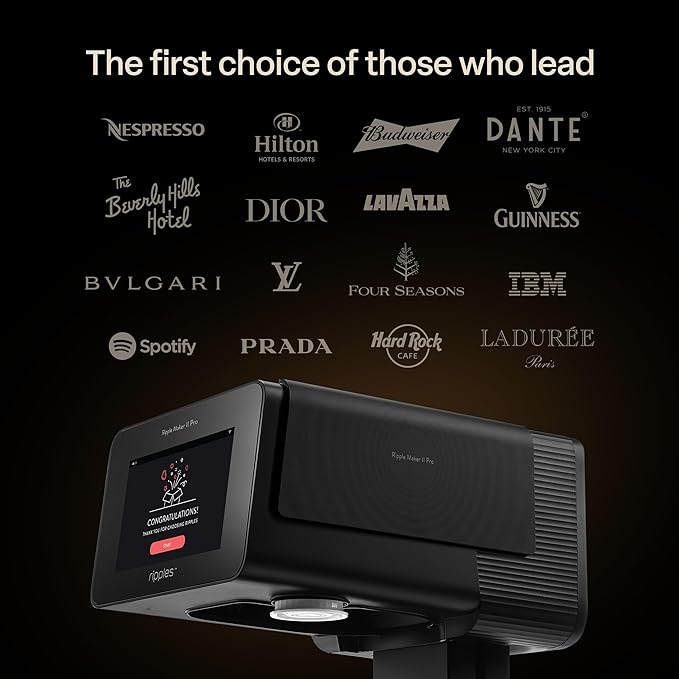 Ripples - The Original Maker PRO - Beverage-Top Printer for Foam Drinks & Desserts | Dual Pod Holders for Multi-Color Prints | Selfie & Personalized Designs | Easy Setup & Social Media Boost
