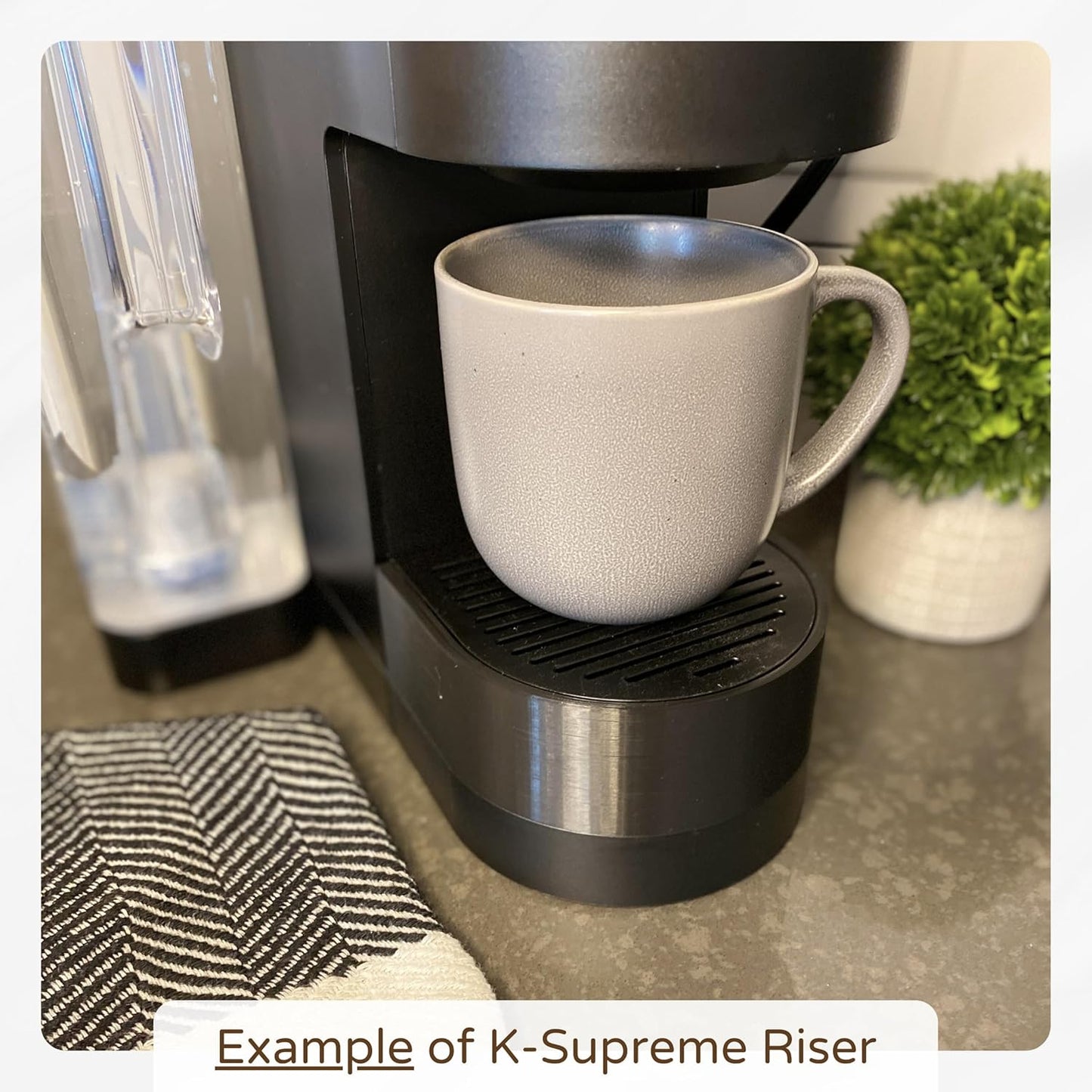 Drip Tray Mug/Cup Riser Made for the Keurig to Reduce Splashes - Riser Only (Black, K-Mini 1.25 inches Tall)