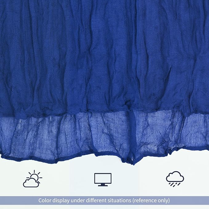 24 Pack Royal Blue Table Runners 10Ft Cheesecloth Table Runner Rustic Gauze Table Runner Romantic Long Sheer Fabric Cheese Cloth Table Runner for Wedding Party Bridal Baby Shower