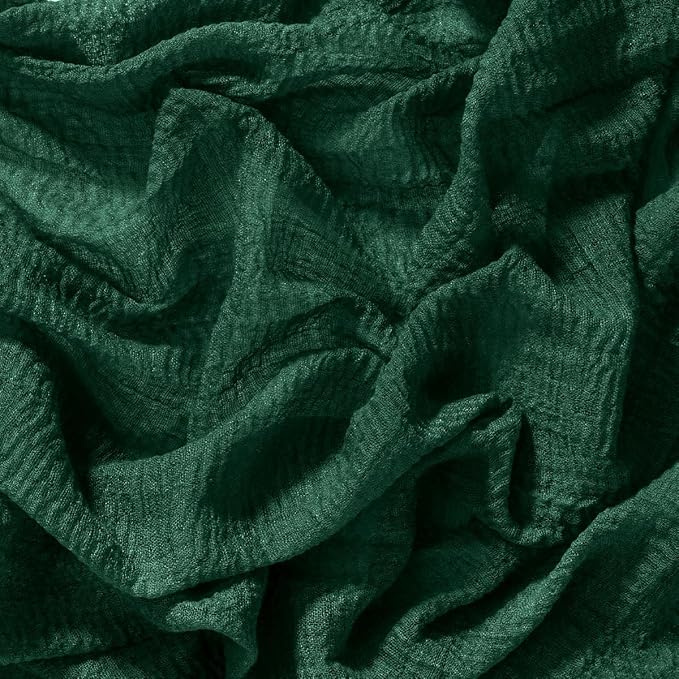 Socomi 6pcs Emerald Green Fall Thanksgiving Cheesecloth Table Runner Gauze 120 Inch Rustic Boho Cheese Cloth Runner for Wedding Party Baby Bridal Shower Centerpiece Decoration Holiday Home Decorations