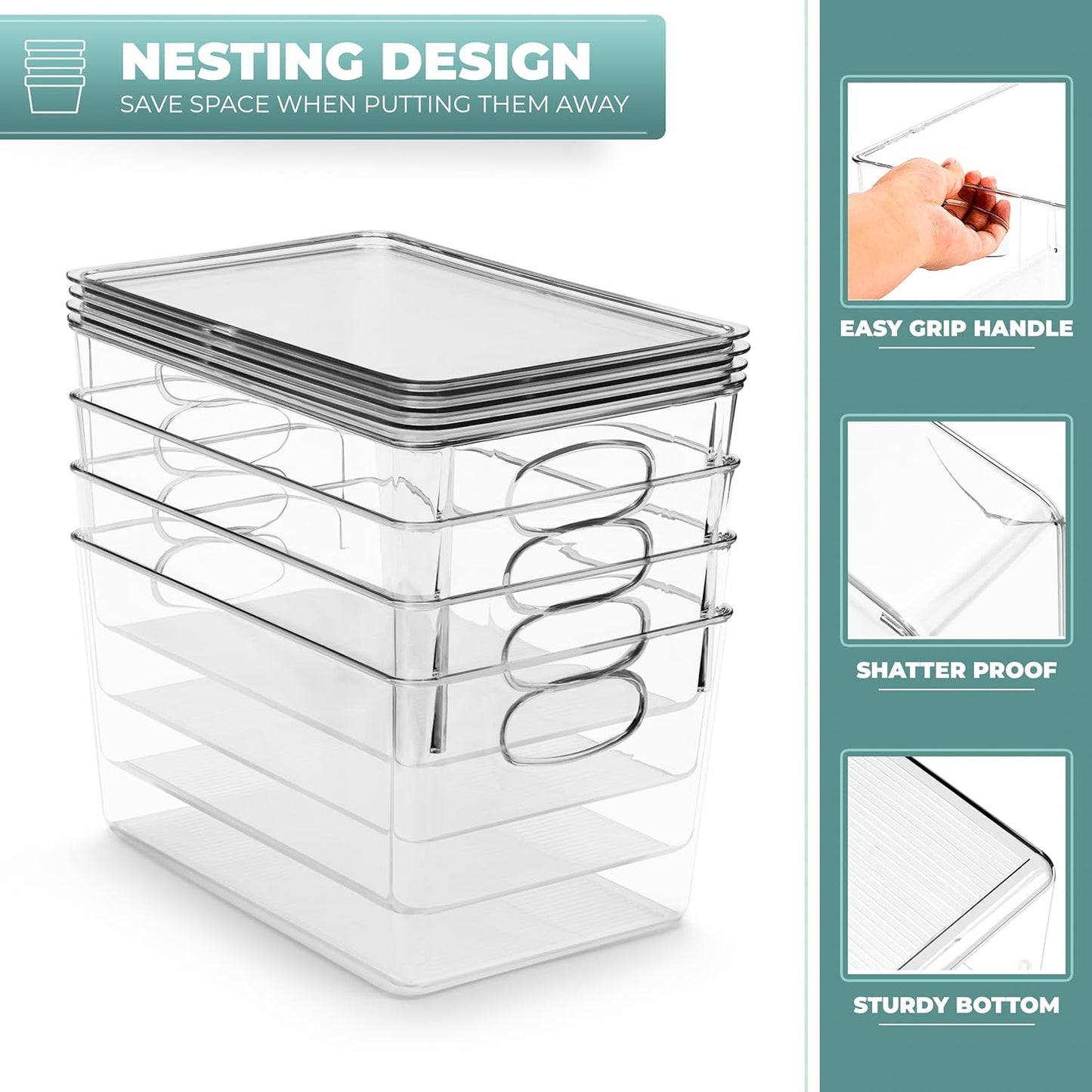 Sorbus Large Clear Plastic Storage Bins with Lids, Stackable Toy Storage Bins, Clothes, Medicine, Makeup, Closet, Art Supply, Bathroom, Shoe, Toy Storage Organizer (2 Pack)