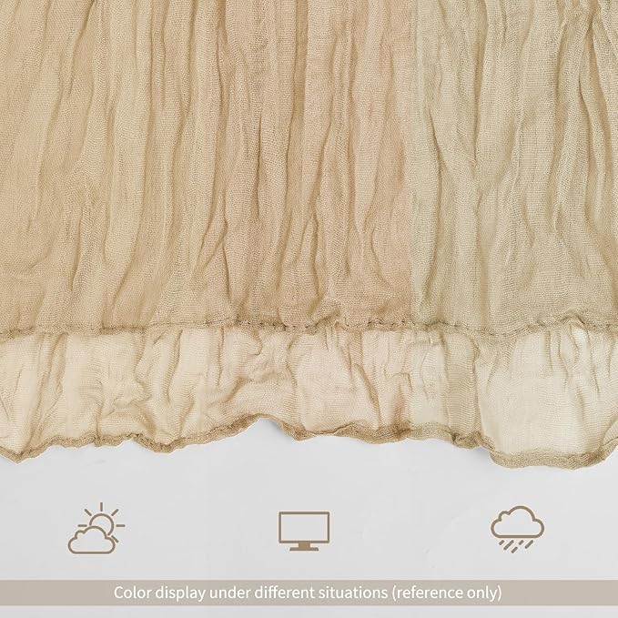 24 Pack Beige Table Runner 10Ft Cheesecloth Table Runner Rustic Gauze Table Runners Romantic Long Sheer Fabric Cheese Cloth Table Runners for Wedding Party Bridal Baby Shower