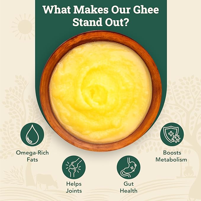 Anveshan A2 Gir Cow Ghee Clarified Butter 33 Fl. Oz/1000mL | Grass-Fed | Pasture-Raised | Gut Friendly | Keto Friendly | High Smoke Point | Sustainably Sourced | Casein Free