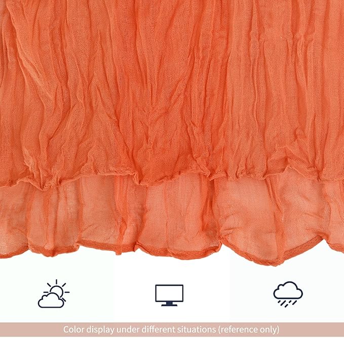 12 Pack Orange Fall Table Runner 10Ft Cheesecloth Table Runner Rustic Gauze Table Runners Romantic Long Sheer Fabric Cheese Cloth Table Runners for Wedding Party Bridal Baby Shower
