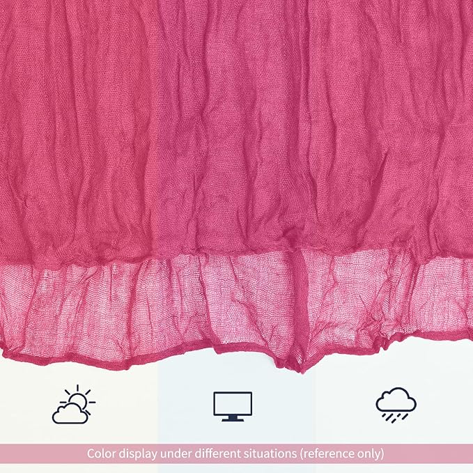 12 Pack Hot Pink Table Runner 10Ft Cheesecloth Table Runner Rustic Gauze Table Runners Romantic Long Sheer Fabric Cheese Cloth Table Runners for Wedding Party Bridal Baby Shower