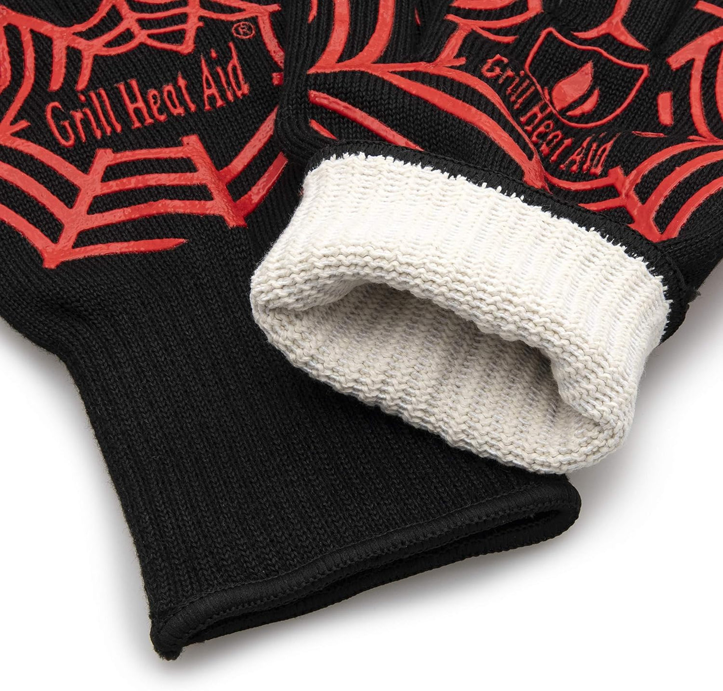 GRILL HEAT AID BBQ Grill Gloves Heat Proof for Grilling ā Fireproof 1472°F Heat-Resistant Grill Mitts for Outdoor Barbecue and Smoker, Campfire, Fire Pit, Oven Glove with Fingers for Baking Pizza