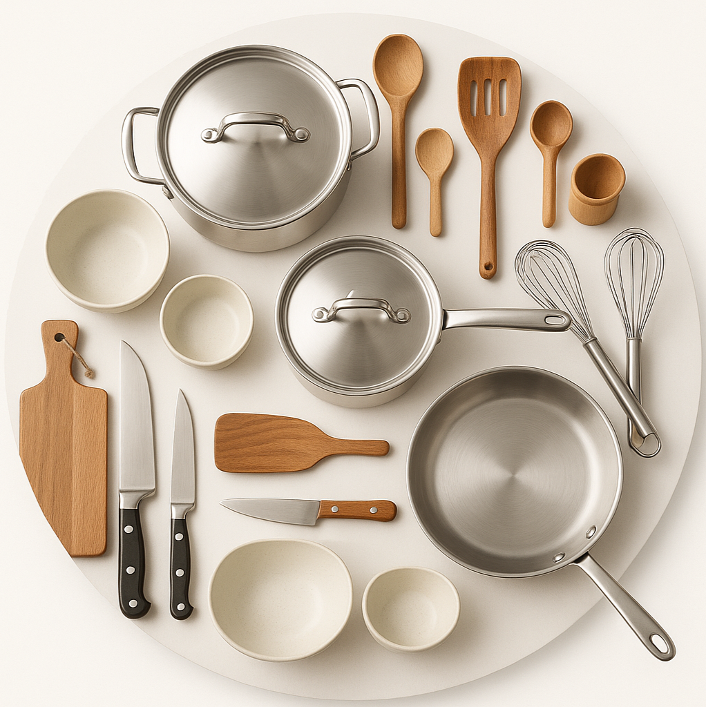 circle photo of kitchenware