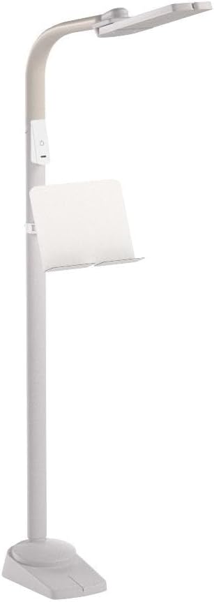 Ottlite Dual Shade LED Standing Floor Lamp with Adjustable Stand - Wide Range of Illumination with Built-in 2.1A USB Charging Port and Flexible Neck - 4 Brightness Settings for Reading & Studying