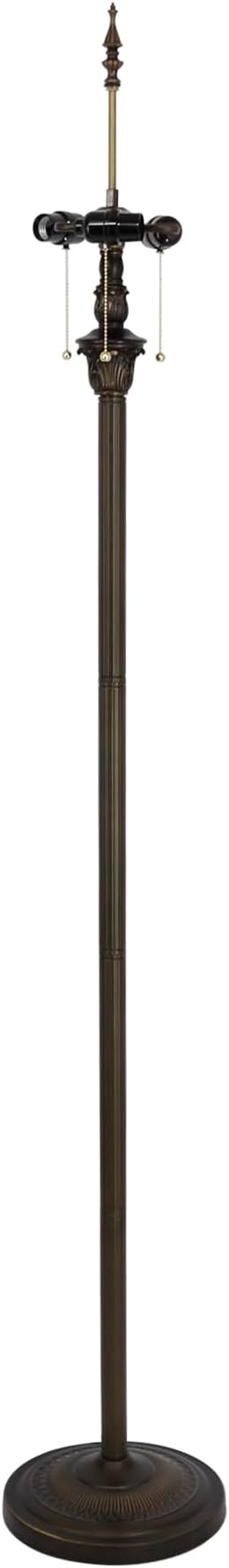 Tiffany Floor Lamp Base Only, for 16-24 Inch Stained Glass Lampshade Height 71 Inch Bronze Finished Resin Base Antique Standing Lighting Base Replacement Only Wide 11 Inch(C (W11H71 Inch))
